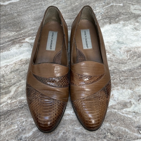 STACY ADAMS Men Brown Snake Leather Dress Loafer Slip On Shoe Sz 12 M main image 8